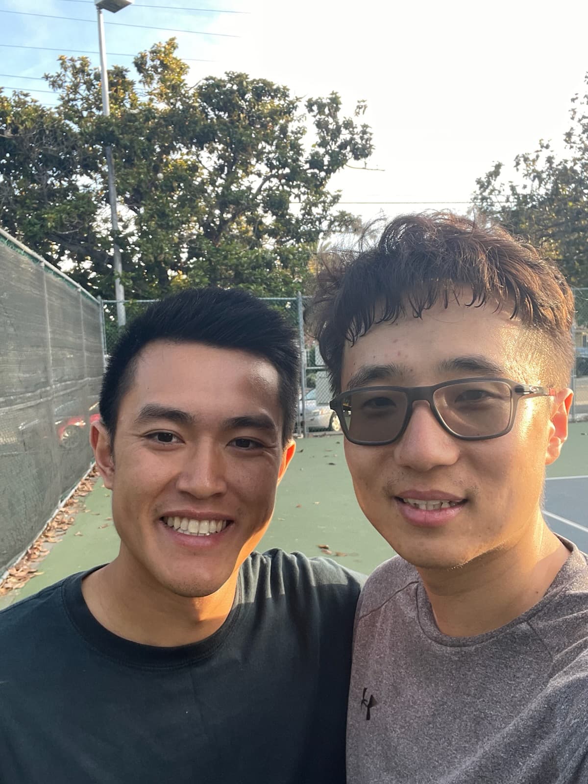 Bay Area tennis player practicing serve
